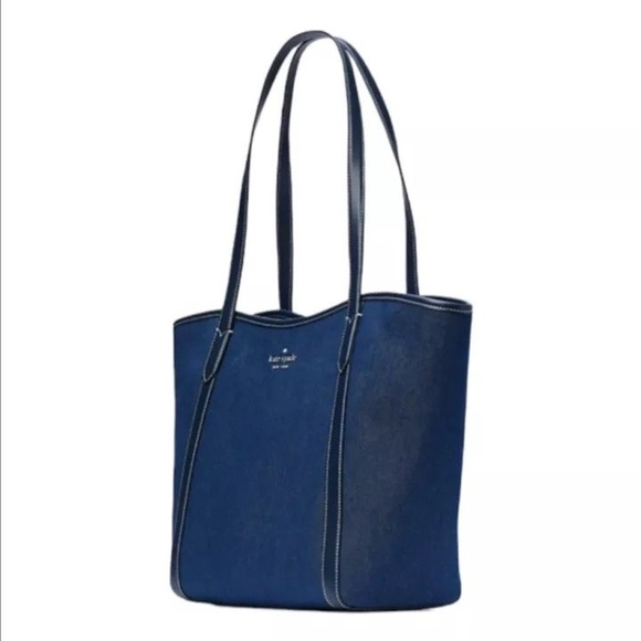 Kate spade denim fabric tote bag - Picture 2 of 6
